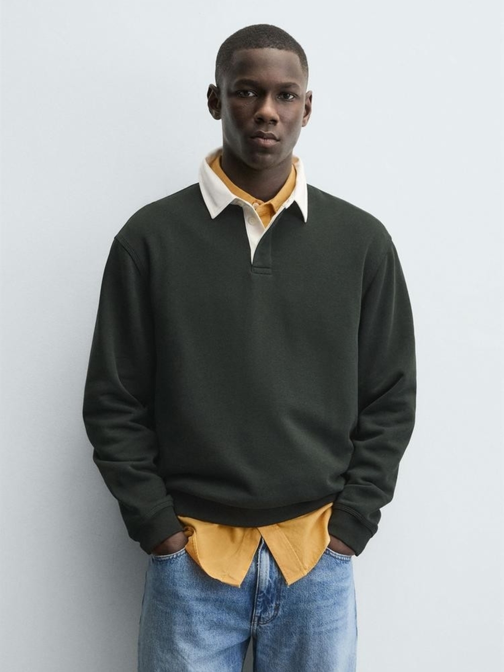 Zara Dark Green Rugby Shirt